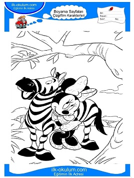 Çocuklar İçin Minnie-Mouse Boyama Sayfaları 